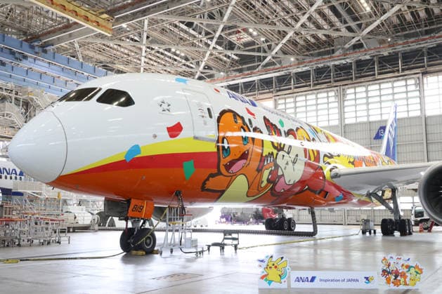 July 28, 2026, Tokyo, Japan - Japan s largest air carrier All Nippon Airways (ANA) displays the special designed aircraft with Pokemon characters Red Pokemon Jet to mark the 30th annivrersary of the partnership of ANA and Pokemon at the ANA hangar near the Haneda airport in Tokyo on Tuesday, July 28, 2026. ANA will start domestic flight services of Red Pokemon Jet from July 29. (photo by Yoshio Tsunoda AFLO)  aflo_339375419