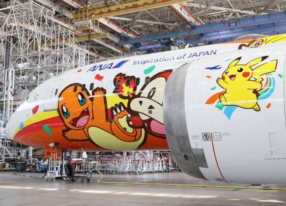 July 28, 2026, Tokyo, Japan - Japan s largest air carrier All Nippon Airways (ANA) displays the special designed aircraft with Pokemon characters Red Pokemon Jet to mark the 30th annivrersary of the partnership of ANA and Pokemon at the ANA hangar near the Haneda airport in Tokyo on Tuesday, July 28, 2026. ANA will start domestic flight services of Red Pokemon Jet from July 29. (photo by Yoshio Tsunoda AFLO)  aflo_339375424