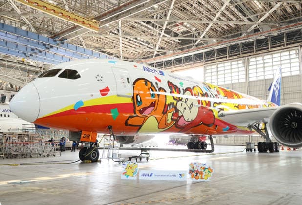 July 28, 2026, Tokyo, Japan - Japan s largest air carrier All Nippon Airways (ANA) displays the special designed aircraft with Pokemon characters Red Pokemon Jet to mark the 30th annivrersary of the partnership of ANA and Pokemon at the ANA hangar near the Haneda airport in Tokyo on Tuesday, July 28, 2026. ANA will start domestic flight services of Red Pokemon Jet from July 29. (photo by Yoshio Tsunoda AFLO)  aflo_339375443