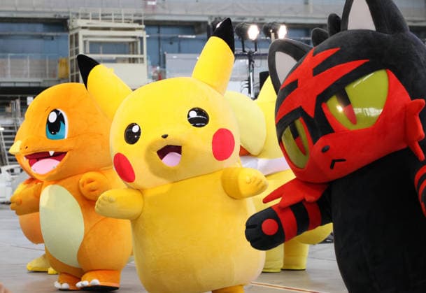 July 28, 2026, Tokyo, Japan - Mokemon characters dance as Japan s largest air carrier All Nippon Airways (ANA) displays the special designed aircraft with Pokemon characters Red Pokemon Jet to mark the 30th annivrersary of the partnership of ANA and Pokemon at the ANA hangar near the Haneda airport in Tokyo on Tuesday, July 28, 2026. ANA will start domestic flight services of Red Pokemon Jet from July 29. (photo by Yoshio Tsunoda AFLO)  aflo_339375467