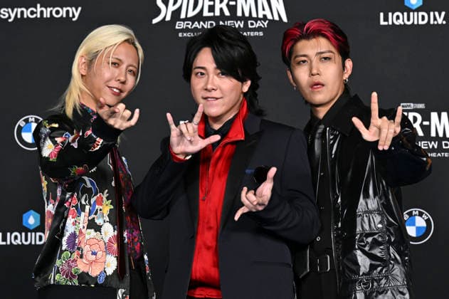 Ryoka Fujisawa, Motoki Ohmori und Hiroto Wakai von Mrs. Green Apple bei der Premiere des Kinofilms Spider-Man: Brand New Day im Dolby Theatre. Los Angeles, 27.07.2026 *** Ryoka Fujisawa, Motoki Ohmori, and Hiroto Wakai of Mrs. Green Apple at the premiere of the movie *Spider-Man: Brand New Day* at the Dolby Theatre in Los Angeles on July 27, 2026 Foto:xD.xStarbuckx xFuturexImagex spider_man_6803