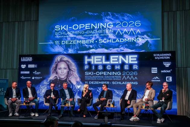 28.07.2026, Schladming, AUT, Unterwegs in Steiermark, Pressekonferenz, PK, SkiOpening 2026, Bekanntgabe LiveAct, Helene Fischer, im Bild PK, Bekanntgabe, Helene Fischer, *** July 28, 2026, Schladming, Austria, On the Road in Styria, Press Conference, SkiOpening 2026, Live Act Announcement, Helene Fischer, Pictured: Press Conference, Announcement, Helene Fischer,