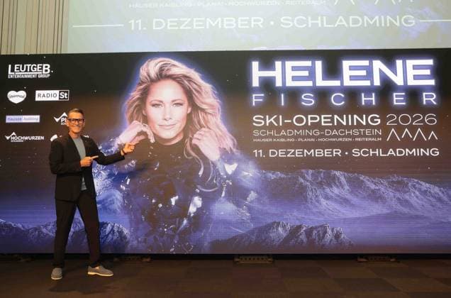 28.07.2026, Schladming, AUT, Unterwegs in Steiermark, Pressekonferenz, PK, SkiOpening 2026, Bekanntgabe LiveAct, Helene Fischer, im Bild Veranstalter, Klaus Leutgeb, Leutgebentertainment, *** July 28, 2026, Schladming, Austria, On the Road in Styria, Press Conference, SkiOpening 2026, Live Act Announcement, Helene Fischer, Pictured: Event Organizer Klaus Leutgeb, Leutgeb Entertainment,
