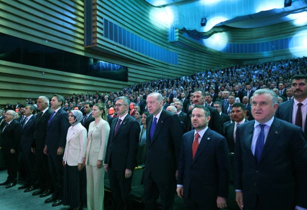 Turkish President Recep Tayyip Erdogan ANKARA, TURKIYE - JULY 28: (----EDITORIAL USE ONLY - MANDATORY CREDIT - TURKISH PRESIDENCY MURAT CETINMUHURDAR HANDOUT - NO MARKETING NO ADVERTISING CAMPAIGNS - DISTRIBUTED AS A SERVICE TO CLIENTS----) Turkish President Recep Tayyip Erdogan attends the 2nd Communications Council at ATO Congresium in Ankara, Turkiye on July 28, 2026. TUR Presidency Murat Cetinmuhurdar Anadolu Ankara Turkey. Editorial use only. Please get in touch for any other usage.  Copyright: x2026xAnadoluxTURxPresidency MuratxCetinmuhurdarx