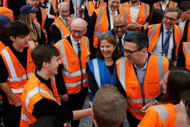 Prime Minister Andy Burnham visits Alstom Transport 28 07 2026. Derby, United Kingdom. Prime Minister Andy Burnham meets with apprentices and graduates at Alstom Transport., Credit:Lauren Hurley B66 Avalon United Kingdom, Derbyshire, Derby, 10 Downing Street  Copyright: xLaurenxHurleyx xB66x xAvalonx 1119272837