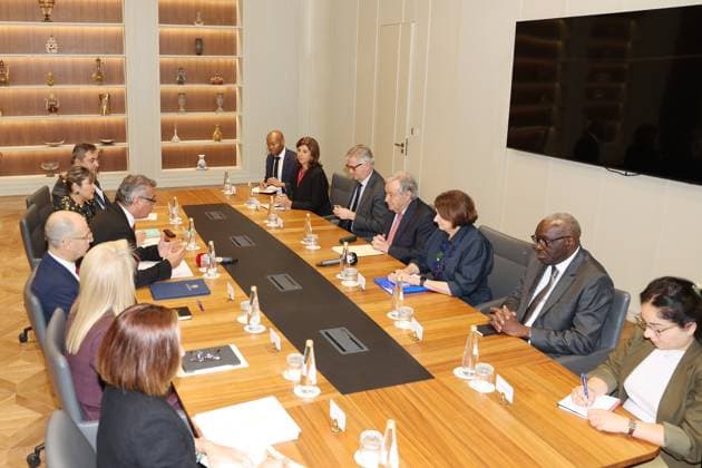 Antonio Guterres - Tufan Erhurman meeting in Lefkosia LEFKOSIA, TRNC - JULY 28: Turkish Republic of Northern Cyprus (TRNC) President Tufan Erhurman receives Secretary-General of the United Nations Antonio Guterres and his accompanying delegation in Lefkosia, Turkish Republic of Northern Cyprus on July 28, 2026. Ali Ruhluel Anadolu Lefkosia Turkish Republic of Northern Cyprus. Editorial use only. Please get in touch for any other usage.  Copyright: x2026xAnadoluxAlixRuhluelx