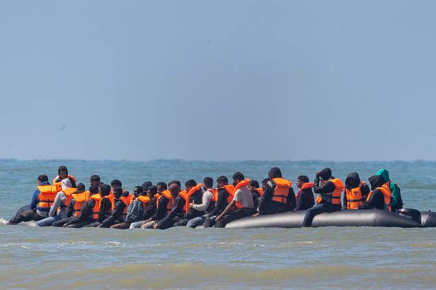 July 28, 2026, Hardelot, France: Hardelot, France. Migrants are seen aboard an inflatable boat as they attempt to cross the English Channel near Hardelot-Plage in northern France. Hardelot France  - ZUMAl94_ 20260728_zaf_l94_047 Copyright: xMarcinxNowakx