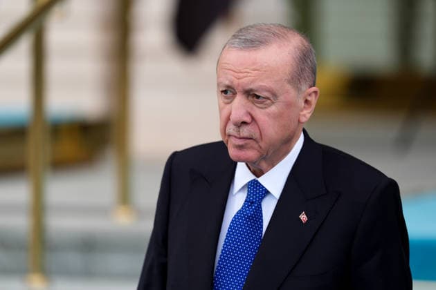 Turkish President Recep Tayyip Erdogan ANKARA, TURKIYE - JULY 28: Turkish President Recep Tayyip Erdogan welcomes Iraqi Prime Minister Ali al-Zaydi (not seen) with an official ceremony at the Presidential Complex in Ankara, Turkiye, on July 28, 2026. Ercin Erturk Anadolu Ankara Turkey. Editorial use only. Please get in touch for any other usage.  Copyright: x2026xAnadoluxErcinxErturkx