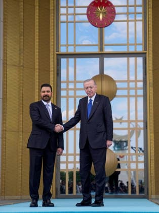 Turkish President Recep Tayyip Erdogan ANKARA, TURKIYE - JULY 28: Turkish President Recep Tayyip Erdogan (R) welcomes Iraqi Prime Minister Ali al-Zaydi (L) with an official ceremony at the Presidential Complex in Ankara, Turkiye, on July 28, 2026. Ercin Erturk Anadolu Ankara Turkey. Editorial use only. Please get in touch for any other usage.  Copyright: x2026xAnadoluxErcinxErturkx