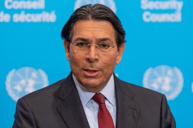 July 28, 2026, New York, New York, USA: Ambassador Danny Danon of Israel speaks to the press ahead of Security Council meeting on The situation in the Middle East, including the Palestinian question: Quarterly Open Debate at UN Headquarters in New York, NY on July 28, 2026. New York USA - ZUMAr339 20260728_znp_r339_002 Copyright: xLevxRadinx