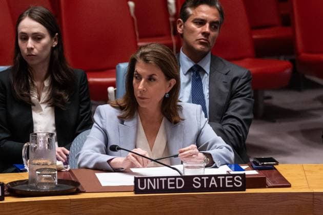 July 28, 2026, New York, New York, USA: Ambassador Tammy Bruce of United States attends Security Council meeting on The situation in the Middle East, including the Palestinian question: Quarterly Open Debate at UN Headquarters in New York, NY on July 28, 2026. New York USA  - ZUMAr339 20260728_znp_r339_015 Copyright: xLevxRadinx