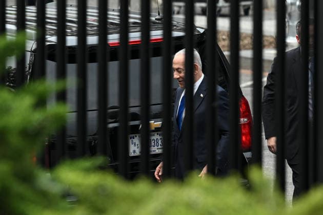 Israeli Prime Minister Netanyahu arrives at White House for meets with Trump WASHINGTON, DC, UNITED STATES - JULY 28: Israeli Prime Minister Benjamin Netanyahu arrives at the White House for a meeting with U.S. President Donald Trump in Washington, D.C., on July 28, 2026. Mehmet Eser Anadolu Washington United States. Editorial use only. Please get in touch for any other usage.  Copyright: x2026xAnadoluxMehmetxEserx