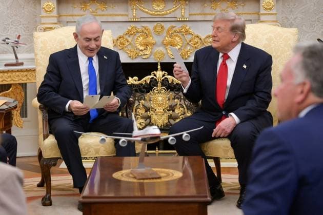 Trump-Netanyahu meeting in Washington DC WASHINGTON DC, USA - JULY 28: (----EDITORIAL USE ONLY – MANDATORY CREDIT - MA AYAN TOAF GPO HANDOUT - NO MARKETING NO ADVERTISING CAMPAIGNS - DISTRIBUTED AS A SERVICE TO CLIENTS----) U.S. President Donald Trump meets Israeli Prime Minister Benjamin Netanyahu at White House in Washington DC, United States on July 28, 2026. Ma’ayan Toaf (GPO) Handout Anadolu District of Columbia United States. Editorial use only. Please get in touch for any other usage.  Copyright: x2026xAnadoluxMa™ayanxToafx(GPO) Handoutx