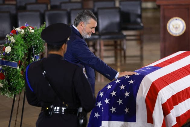 Lindsey Graham Memorial Service in the US Capitol Senator Ted Cruz, a Republican from Texas, during a ceremony for late Republican Senator Lindsey Graham in the rotunda of the US Capitol in Washington, DC, US, on Tuesday, July 28, 2026. Lindsey Graham, the South Carolina senior senator and foreign policy hawk who changed from a Donald Trump skeptic to one of the US president s strongest allies, died on July 11 at the age of 71. Photo by Tierney L. Cross Pool via CNP ABACAPRESS.COM Washington District of Columbia United States  Copyright: xCNP ABACAx