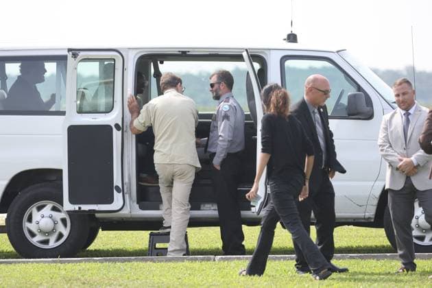 July 28, 2026, Raiford, Florida, USA: John Koch, of Live Oak, joins members of the media on a van en route to Florida State Prison to witness the scheduled execution of James Duckett on Tuesday, July 28, 2026, in Raiford. Raiford USA - ZUMAs70_ 20260728_zan_s70_027 Copyright: xDouglasxR.xCliffordx