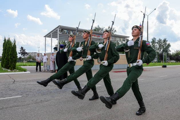 RUSSIA, MUROM - JULY 28, 2026: A ceremony to award the Order of Alexander Nevsky to the 1st Guards Engineer-Sapper Brigade of the Russian Engineering Troops. Alexander Ryumin TASS  95565262