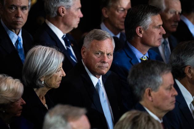 Lindsey Graham Congressional Tribute UNITED STATES - JULY 28: Former Sen. Richard Burr, R-N.C., attends a Congressional tribute ceremony for the late Sen. Lindsey Graham, R-S.C., in the U.S. Capitol Rotunda on Tuesday, July 28, 2026. (Tom Williams CQ Roll Call) Washington DC United States EDITORIAL USE ONLY Copyright: x2026xCQ-RollxCall,xInc.x TomxWilliamsx rollcallpix172286
