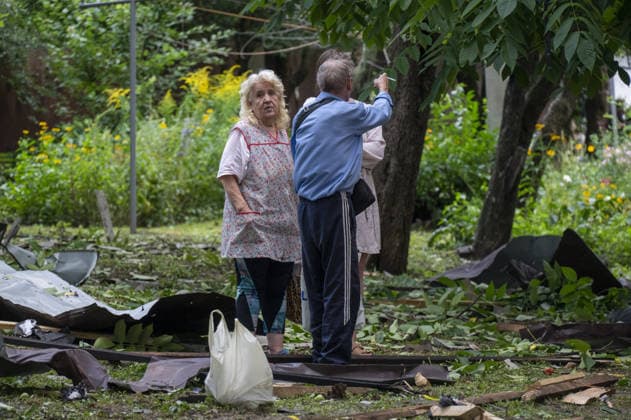 Russian drone attack in Kharkiv KHARKIV, UKRAINE - JULY 28: Russian Shahed type jet-powered UAV struck the roof of a five-story residential building in Kharkiv, Ukraine on July 28, 2026. A fire broke out on the roof, damaging about half of its area. Eight local residents suffered acute stress reactions. In addition, five nearby high-rise buildings were damaged, with windows shattered, as well as private homes and power lines. Serhii Masin Anadolu Kharkiv Ukraine. Editorial use only. Please get in touch for any other usage.  Copyright: x2026xAnadoluxSerhiixMasinx