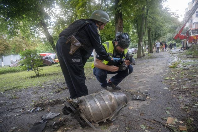 Russian drone attack in Kharkiv KHARKIV, UKRAINE - JULY 28: Russian Shahed type jet-powered UAV struck the roof of a five-story residential building in Kharkiv, Ukraine on July 28, 2026. A fire broke out on the roof, damaging about half of its area. Eight local residents suffered acute stress reactions. In addition, five nearby high-rise buildings were damaged, with windows shattered, as well as private homes and power lines. Serhii Masin Anadolu Kharkiv Ukraine. Editorial use only. Please get in touch for any other usage.  Copyright: x2026xAnadoluxSerhiixMasinx