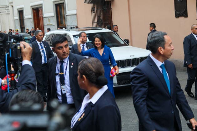President-elect Keiko Fujimori arrives ahead of swearing-in ceremony LIMA, PERU - JULY 28: President-elect Keiko Sofia Fujimori arrives at Torre Tagle Palace ahead of her swearing-in ceremony at the Congress of the Republic in Lima, Peru, on July 28, 2026. Fujimori welcomed the presidents of Argentina, Bolivia, Chile, Ecuador, Honduras, Panama, Paraguay and Uruguay, Spain s King Felipe VI, the vice president of Colombia, the prime minister of Aruba and representative of the Kingdom of the Netherlands, as well as senior government officials, heads of state delegations and representatives of international organizations. Klebher Vasquez Anadolu Lima Peru. Editorial use only. Please get in touch for any other usage.  Copyright: x2026xAnadoluxKlebherxVasquezx