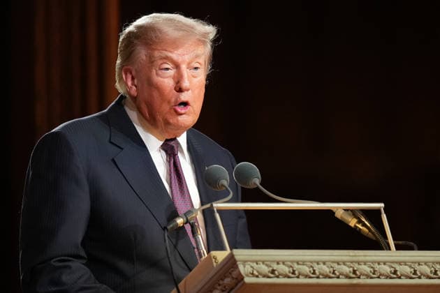 Lindsey Graham Funeral in the Washington National Cathedral United States President Donald J Trump speaks at the funeral of late US Senator Lindsey Graham (Republican of South Carolina), at the Washington National Cathedral, Tuesday, July 28, 2026, in Washington. Credit: Alex Brandon Pool via CNP Washington District of Columbia United States of America EDITORIAL USE ONLY Copyright: xx 1AB07511_copy-6472580-6472587 AlexxBrandonx-xPoolxviaxCNPx cnpphotos338354