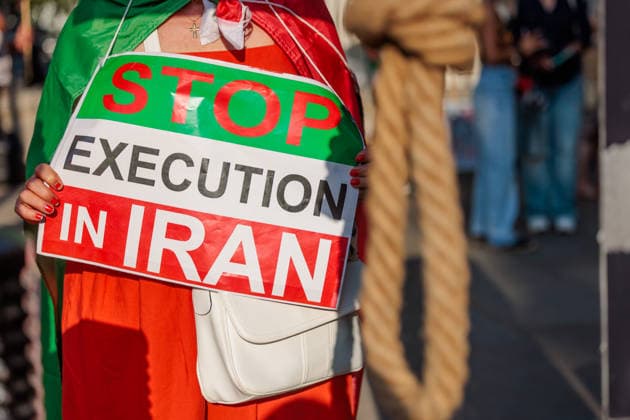 No to Iranian Executions Protest , London, UK. Whitehall, London, UK. 12th May 2026. Members of the Iranian community in London held an emotional protest opposite Downing Street, following the public execution in Isfahan, Iran, of political prisoners, Abolfazl Sepahi-Badjani and Amirhossein Safari-Hosseinabadi, who were arrested for taking part in the nationwide protests on 8th 9th Jan 2026., Credit:Photo by Amanda Rose Amanda Rose Avalon United Kingdom, London, Westminster, Whitehall  Copyright: xPhotoxbyxAmandaxRosex xAmandaxRosex xAvalonx 1119354682