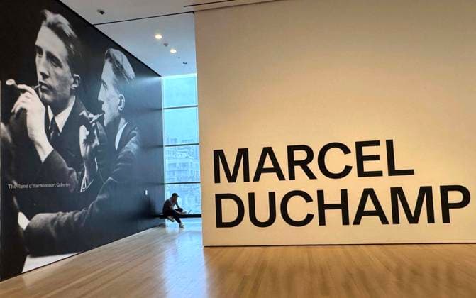 July 28, 2026, New York, New York, USA: Signage seen at the Marcel Duchamp exhibition during the at the Simultaneous Chess Match with Hungarian-American Chess Grandmaster Susan Polgar held in celebration of Duchamps birthday which was today, July 28th, at the Museum of Modern Art, MOMA. New York USA - ZUMAk03_ 20260728_zaf_k03_078 Copyright: xNancyxKaszermanx