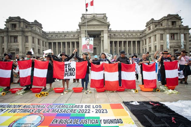Protest in Peru about Keiko Fujimori LIMA, PERU - JULY 28: Citizens gather to protest against Peru s newly inaugurated President Keiko Fujimori in Lima, Peru, on July 28, 2026. Opposition candidate Roberto Sanchez takes part in the demonstration following Fujimori s inauguration as the country s first female president. Jorge Cerdan Anadolu Lima Peru. Editorial use only. Please get in touch for any other usage.  Copyright: x2026xAnadoluxJorgexCerdanx