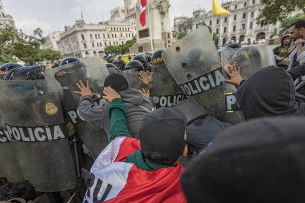 July 28, 2026, Lima, Peru: LIMA, PERU Ã¢â‚¬ JULY 28, 2026: Hundreds of demonstrators march through the streets of downtown Lima during PeruÃ¢â‚¬â ¢s Independence Day as President Keiko Fujimori delivers her inaugural address to the nation before Congress. Participants include relatives of victims of state violence during the administrations of Alberto Fujimori, Dina Boluarte, and Jose JeroÂ­, as well as university students, left-wing organizations, human rights groups, and former left-wing presidential candidate Roberto SoÂ¡nchez. The protesters voice their opposition to the new administration and call for justice, accountability, and respect for human rights. Lima Peru - ZUMAq101 20260728_zna_q101_142 Copyright: xErickxDiazxVelizx