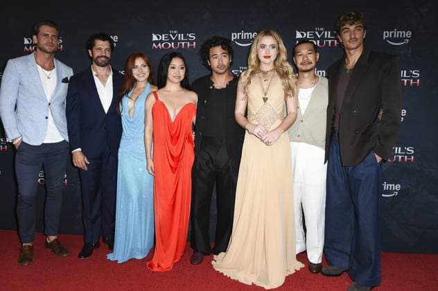 Harrison Luna, Jeff Wadlow, Tommi Rose, Lana Condor, Nico Hiraga, Kathryn Newton, Gavin Casalegno, Tarme Thapthimthong at arrivals for THE DEVIL S MOUTH Premiere, The Culver Theater, Culver City, CA, July 28, 2026. Photo By: Elizabeth Goodenough Everett Collection THE DEVIL S MOUTH Premiere PUBLICATIONXNOTxINxCANxCHNxFRAxITAxJPNxNORxPOLxRUSxESPxUKxUSA