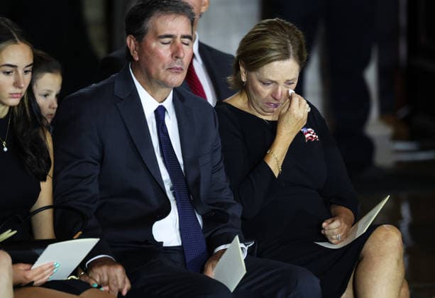 Lindsey Graham Memorial Service in the US Capitol WASHINGTON, DC - JULY 28: U.S. Sen. Darline Graham Nordone (R-SC) (R) and husband Larry Nordone attend a memorial tribute for the late U.S. Sen. Lindsey Graham (R-SC) in the Rotunda of the U.S. Capitol on July 28, 2026 in Washington, DC. Graham, who was elected to the Senate in 2002, died suddenly on July 11th from an aortic dissection. He was 71 years old. Credit: CNP AdMedia Washington District of Columbia United States of America EDITORIAL USE ONLY  Copyright: xx CNPx xAdMediax admphotosthree008443