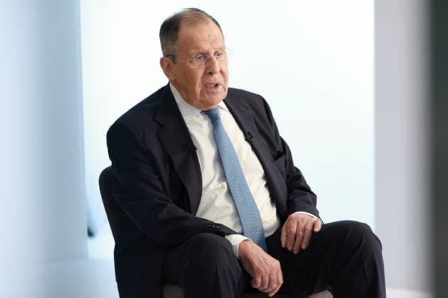 RUSSIA, MOSCOW - JULY 16, 2026: Russia s Minister of Foreign Affairs Sergei Lavrov during an interview with TASS General Director Kondrashov. Alexander Shcherbak TASS  95586695