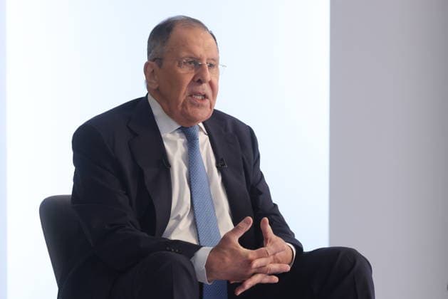 RUSSIA, MOSCOW - JULY 16, 2026: Russia s Minister of Foreign Affairs Sergei Lavrov during an interview with TASS General Director Kondrashov. Sergei Karpukhin TASS  95586964