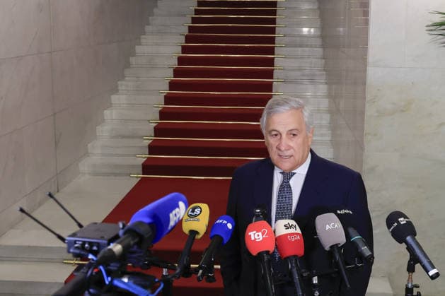 Global Alliance Meeting on the Two-State Solution in Rome ROME, ITALY, JULY 29: Italy s Foreign minister Antonio Tajani talks to the press on the occasion of the Global Alliance Meeting on the Two-State Solution at the Italian Foreign Ministry headquarters in Rome, Italy, on July 29, 2026. Riccardo De Luca Anadolu Rome Italy. Editorial use only. Please get in touch for any other usage.  Copyright: x2026xAnadoluxRiccardoxDexLucax