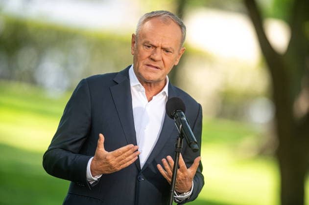 Warszawa 29.07.2026. Prime Minister Donald Tusk and Barbara Mroz-Gorgon, the newly appointed government plenipotentiary for the promotion of the Poland brand, during a joint press conference. --- Premier Donald Tusk oraz prof. Barbara Mroz-Gorgon, nowo powolana pelnomocniczka rzadu ds. promocji marki Polska, podczas wspolnej konferencji prasowej. Persons Shown : Premier Donald Tusk Fot. Kai Taller Arena Akcji NEWSPIX.PL --- newspix.pl 