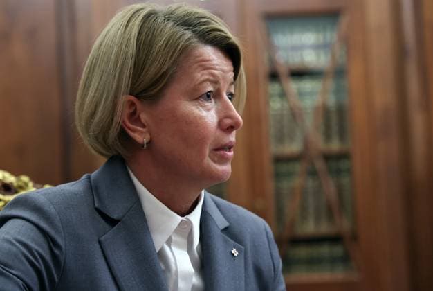 Russia Putin 9213463 29.07.2026 Newly appointed Acting Head of the Udmurt Republic Olga Abramova attends a meeting with Russian President Vladimir Putin at the Kremlin in Moscow, Russia. Alexander Kazakov Sputnik Moscow Russia  Copyright: xAlexanderxKazakovx