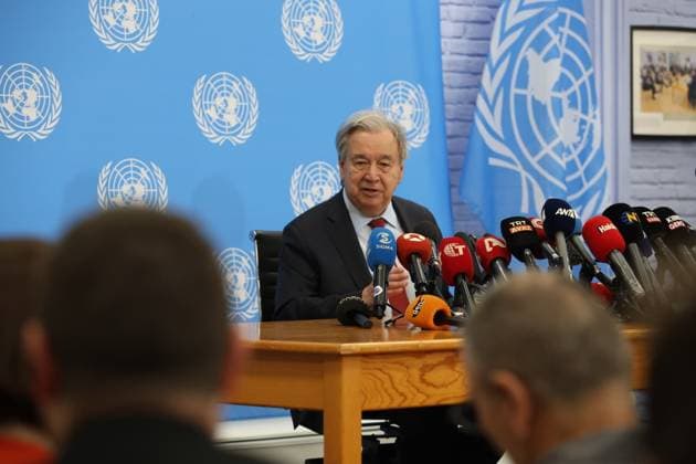United Nations Secretary-General Antonio Guterres LEFKOSIA, TRNC - JULY 29: United Nations Secretary-General Antonio Guterres holds a press conference after his meeting with Turkish Republic of Northern Cyprus (TRNC) President Tufan Erhurman and Greek Cypriot Leader Nikos Christodoulides at the UN buffer zone compound in Lefkosia, TRNC, on July 29, 2026. Ali Ruhluel Anadolu Nicosia Cyprus. Editorial use only. Please get in touch for any other usage.  Copyright: x2026xAnadoluxAlixRuhluelx