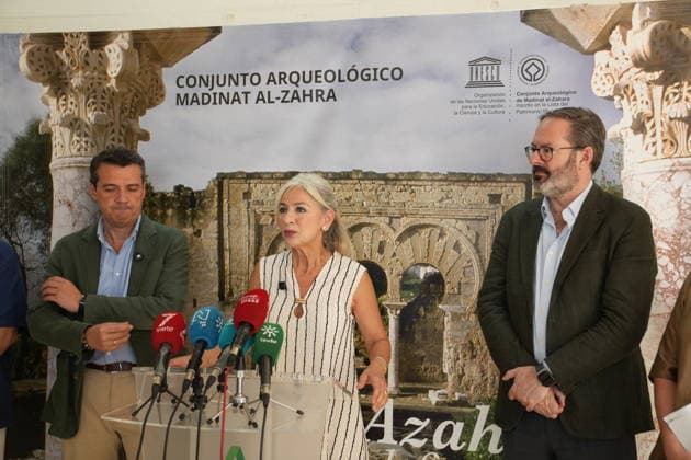 Presentation of the Latest Restoration Work at the Medina Azahara Archaeological Complex Museum The Regional Minister of Culture, Historical Heritage, and Sports, Patricia del Pozo, speaks to the media after inspecting the latest work carried out at the Medina Azahara Archaeological Site Museum July 29, 2026, in Córdoba, Andalusia, Spain July 29, 2026, Córdoba, Andalusia, Spain Córdoba, Andalusia, Spain Spain  Copyright: xGuillermoxMoralesx 7693681