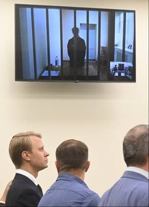 Russia Blogger Tax Evasion Trial 9213505 29.07.2026 Russian blogger Yelena Blinovskaya, serving a five-year prison sentence for money laundering and illegal circulation of funds, appears on a screen via a video link during a hearing on her defence appeal against the verdict at the Second Court of Cassation of General Jurisdiction in Moscow, Russia. Mikhail Voskresenskiy Sputnik Moscow Russia  Copyright: xMikhailxVoskresenskiyx