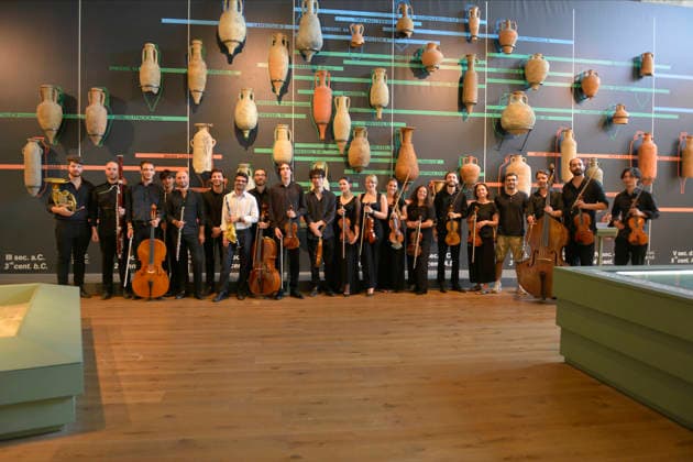 IPA87087002 - Pisa, July 29, 2026 The music and dance series continues at the National Museums of Pisa. At the National Museum of Ancient Ships, Homage to Mozart by the Orchestra da Camera Fiorentina, featuring soloists Barsali and Del Vecchio. In the photo: Group photo of the Orchestra da Camera Fiorentina.  Copyright: xRobertoCappellox xRobertoxCappellox 87087002