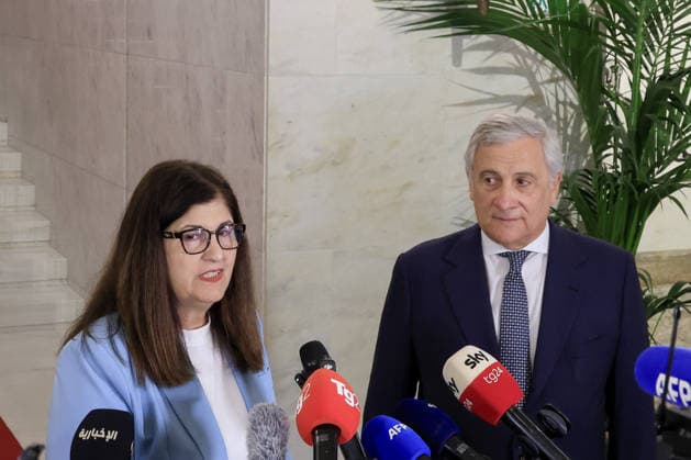 Global Alliance Meeting on the Two-State Solution in Rome ROME, ITALY, JULY 29: Palestinian Authority s State Minister for Foreign Affairs and Expatriates, Varsen Aghabekian (L) and Italy s Foreign minister Antonio Tajani (R) attend the press conference at the end of their bilateral meeting on the occasion of the Global Alliance Meeting on the Two-State Solution at the Italian Foreign Ministry headquarters in Rome, Italy, on July 29, 2026. Riccardo De Luca Anadolu Rome Italy. Editorial use only. Please get in touch for any other usage.  Copyright: x2026xAnadoluxRiccardoxDexLucax