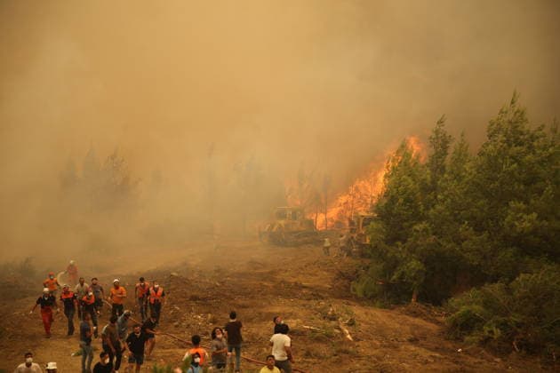 Firefighting efforts continue to contain forest fire in Turkiye s Mugla MUGLA, TURKIYE - JULY 29: Firefighting efforts continue by air and land to contain a forest fire that broke out in Seydikemer district of Mugla, Turkiye, on July 29, 2026. Fatih Hepokur Anadolu Mugla Turkey. Editorial use only. Please get in touch for any other usage.  Copyright: x2026xAnadoluxFatihxHepokurx