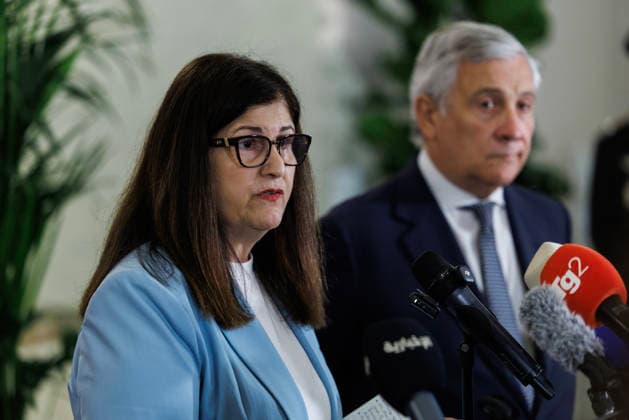 July 29, 2026, Rome, Italia, Italy: Joint statement by the Minister of Foreign Affairs and International Cooperation Antonio Tajani and the Foreign Minister of the Palestinian Authority Varsen Aghabekia at the end of the meeting of the Global Alliance for the Two-State Solution, Rome 29 07 2026 Rome Italy  - ZUMAa289 20260729_zia_a289_051 Copyright: xFrancescoxFotiax xAgfx