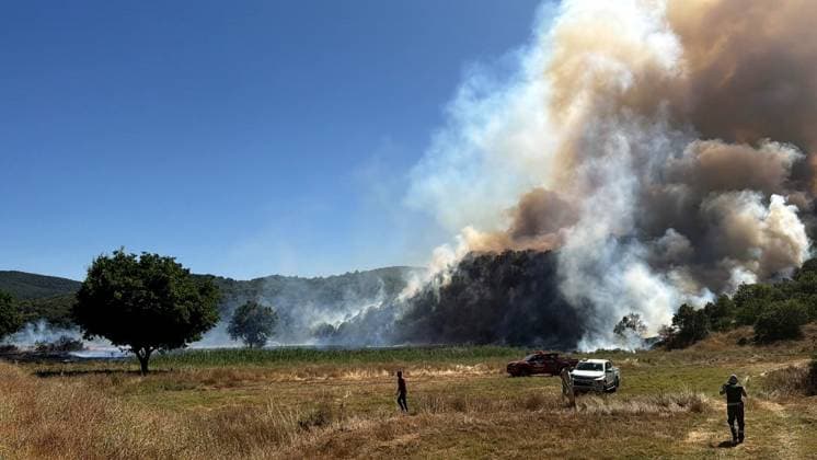 Firefighting efforts continue in Turkiye s Kutahya KUTAHYA, TURKIYE - JULY 29: Smoke rises from the fire area while firefighters and Turkish General Directorate of Forestry teams continue their efforts to extinguish the fire that broke out in the forest area from air and land in the Domanic district of Kutahya, Turkiye on July 29, 2026. Serdar Yigit Anadolu Kutahya Turkey. Editorial use only. Please get in touch for any other usage.  Copyright: x2026xAnadoluxSerdarxYigitx