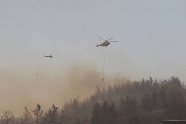 Extinguishing efforts continue for the wildfire broke out in Turkiye s Mugla MUGLA, TURKIYE - JULY 29: Extinguishing efforts continue as smoke rises among the trees after a wildfire broke out in Seydikemer district of Mugla, Turkiye on July 29, 2026. Fatih Hepokur Anadolu Mugla Turkey. Editorial use only. Please get in touch for any other usage.  Copyright: x2026xAnadoluxFatihxHepokurx