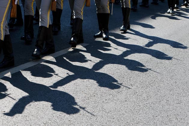 (260729) -- BUCHAREST, July 29, 2026 -- Soldiers of an honor guard march during ceremonies marking the National Anthem Day in Bucharest, Romania, July 29, 2026. (Photo by Xinhua) ROMANIA-BUCHAREST-NATIONAL ANTHEM DAY CristianxCristel 