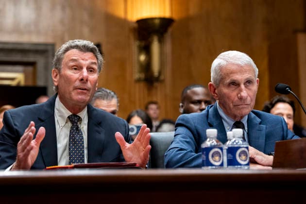 David Schertler, an attorney for Former Director of the National Institute of Allergy and Infectious Diseases Dr. Anthony Fauci, attempts to speak during a Senate Homeland Security and Governmental Affairs Committee hearing at the U.S. Capitol in Washington, DC on Wednesday, July 29, 2026. Fauci was expected to be questioned about his diary entries during his handling of the Covid-19 pandemic, but invoked his fifth amendment rights.  WAP20260729307 BONNIExCASH