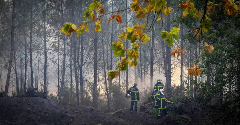Marcheprime Fires PHOTOPQR SUD OUEST Laurent Theillet Marcheprime July 29, 2026 Fire between Marcheprime and Lanton on the road to Blagon, a day with the Landes firefighters monitoring the risk of fires reigniting in Marcheprime on July 29, 2026; photo by Laurent Theillet, Sud Ouest; Marcheprime, July 29, 2026; A day spent with the Landes fire brigade monitoring the risk of fires reigniting; Marcheprime, GIRONDE, France  Copyright: xPHOTOPQR SUDxOUEST MAXPPPxLaurentxTheilletx 20260729SDO7908 20260729SDO7908