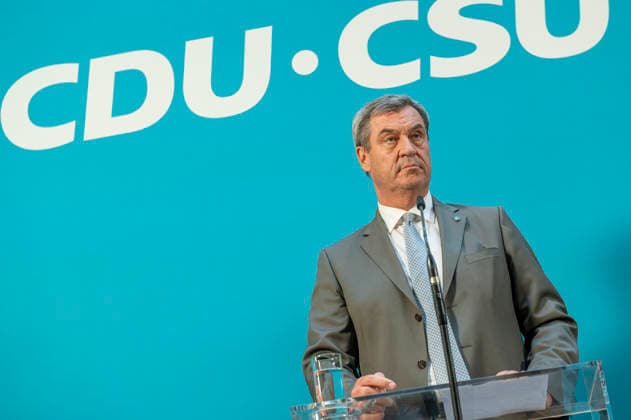 Markus Söder EUR, Deutschland, Berlin: 29.07.2026: Markus Söder (CSU) Ministerpäsident des Freistaates Bayern,während der Pressekonferenz nach der Fraktionssitzung. *** Markus Söder, EUR, Germany, Berlin, July 29, 2026 Markus Söder, CSU, Minister-President of the Free State of Bavaria, during the press conference following the parliamentary group meeting