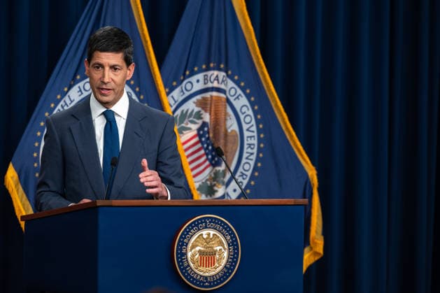 Chairman of the Federal Reserve Kevin Warsh speaks at a press conference at the Federal Reserve in Washington, DC on Wednesday, July 29, 2026. The Federal Reserve announced they will hold rates steady, but three officials dissented in a fractured vote.  WAP20260729014 ANNABELLExGORDON